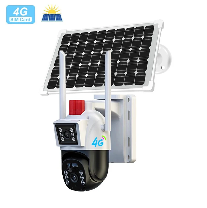 Camera de Supraveghere WiFi Dasgut™ IP66, Full HD 1920x1080, V380 Pro, cu Panou Solar și Acumulator 12000mAh