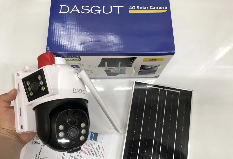 Camera de Supraveghere WiFi Dasgut™ IP66, Full HD 1920x1080, V380 Pro, cu Panou Solar și Acumulator 12000mAh