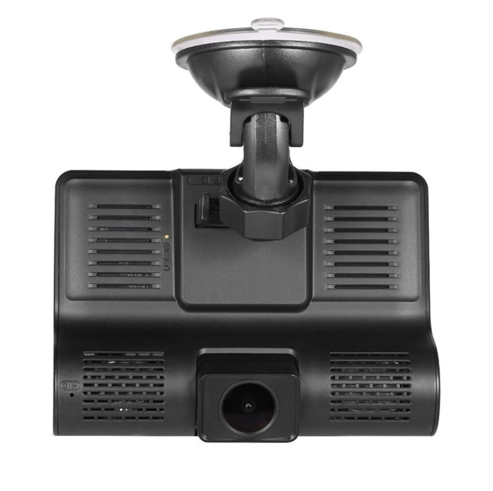 Cameră Auto 3 în 1 Full HD, Filmare Față-Spate-Interior, Ecran 4", Unghi 170°, Night Vision, G-Sensor, Playback, Loop Recording
