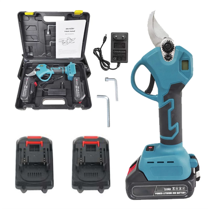 Foarfecă de Tundere Electrică Fără Fir, 24V, 9700mAh, Lamă Tungsten, cu Ulei și Polizor pentru Ascuțire