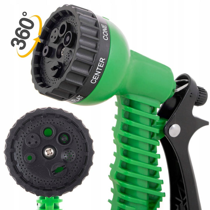 Furtun Extensibil 45m cu Pulverizator Multifuncțional GRATUIT, 7 Jeturi, Conector Inclus, Verde – Ușor, Flexibil și Durabil